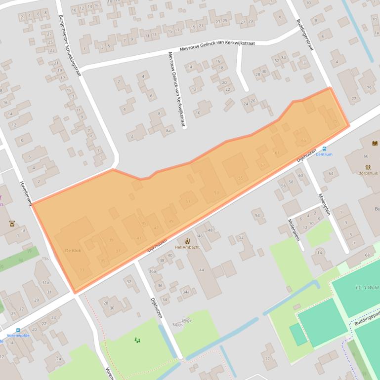 Kaart van postcodegebied 7961AG.