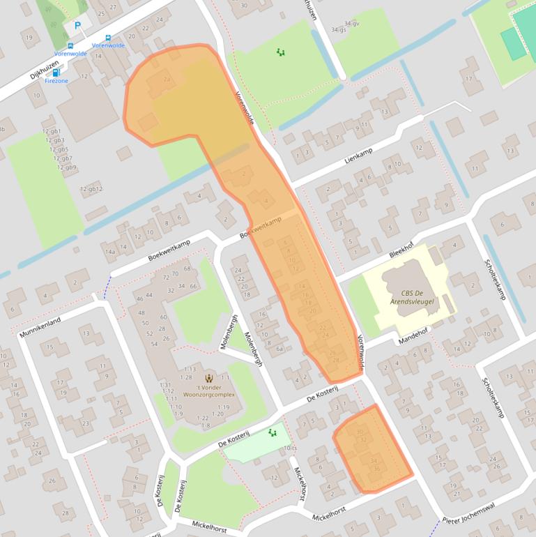 Kaart van postcodegebied 7961AT.