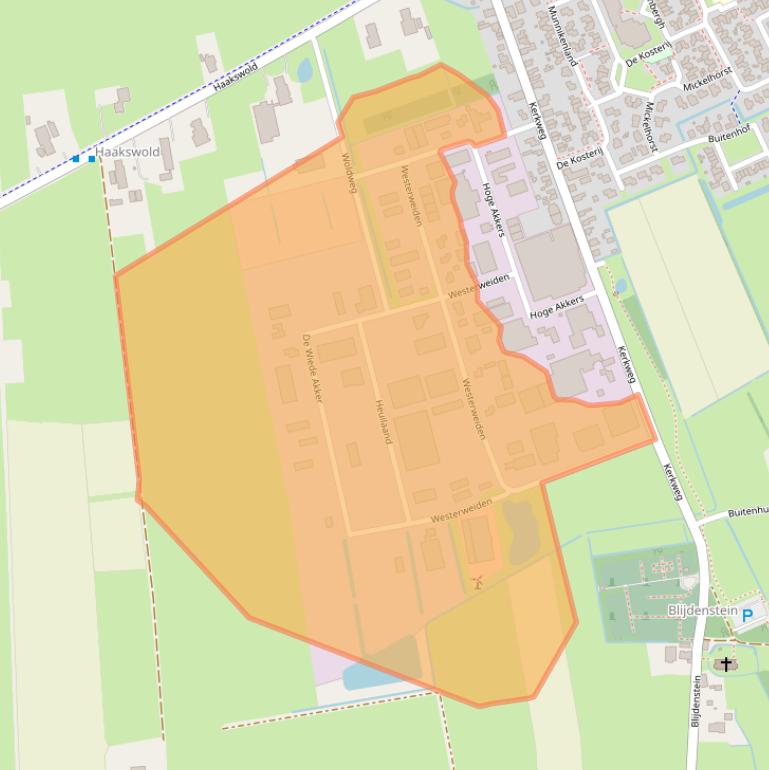 Kaart van postcodegebied 7961EA.