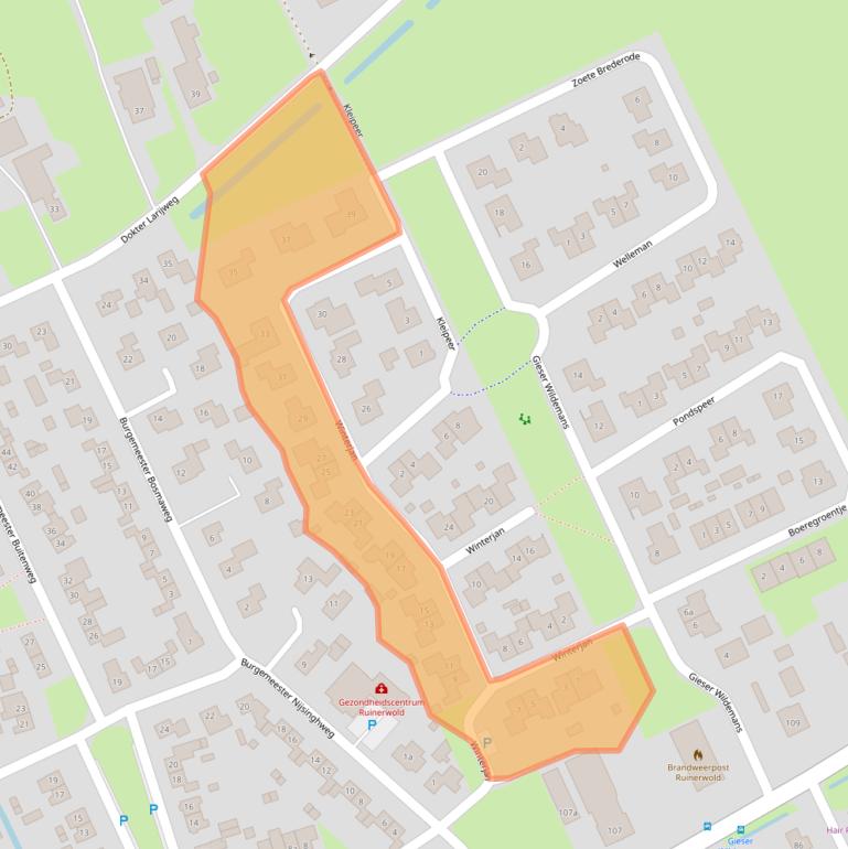 Kaart van postcodegebied 7961GA.