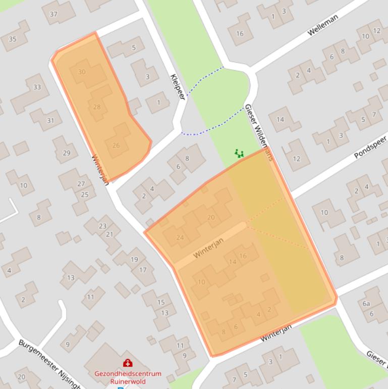 Kaart van postcodegebied 7961GB.