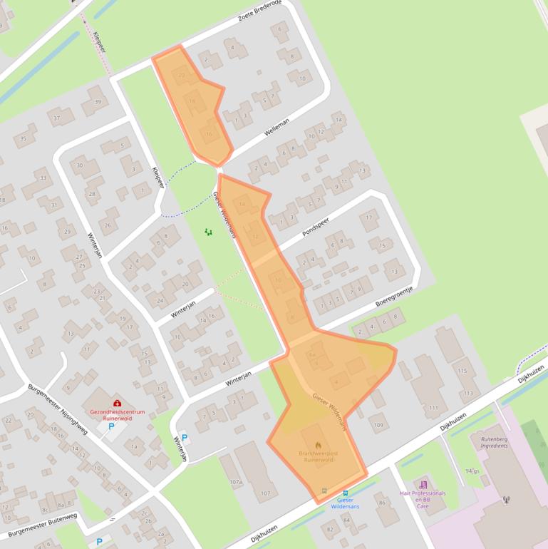 Kaart van postcodegebied 7961GD.