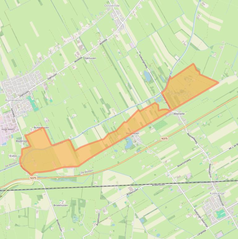 Kaart van postcodegebied 7961LN.