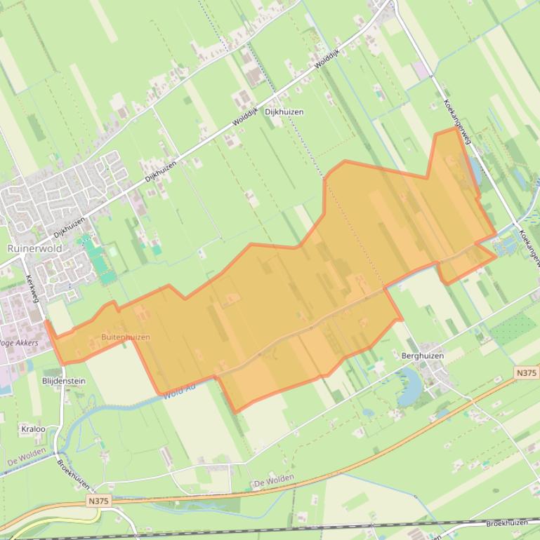 Kaart van postcodegebied 7961LX.