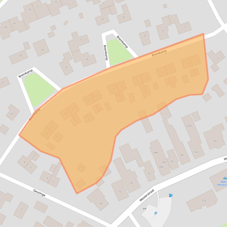 Kaart van postcodegebied 7963AT.