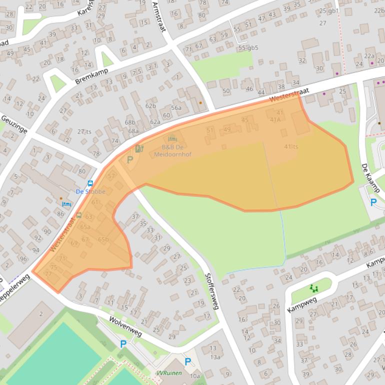 Kaart van postcodegebied 7963BB.