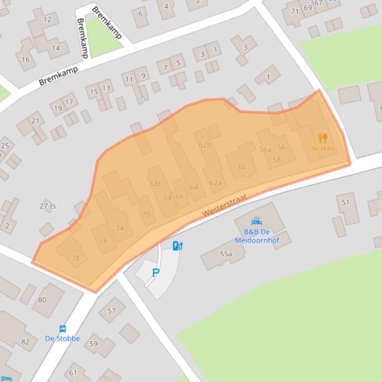 Kaart van postcodegebied 7963BD.