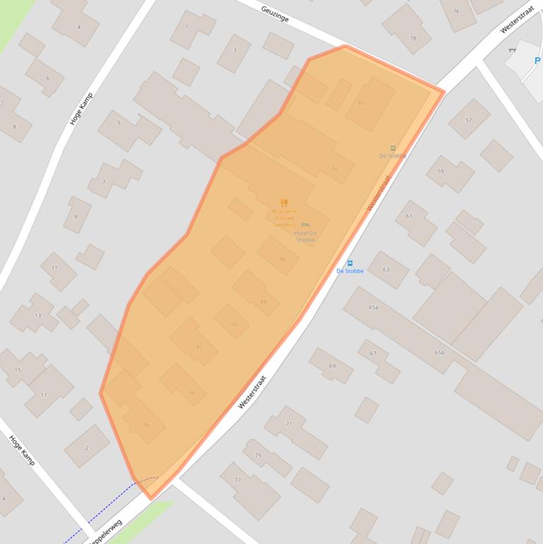 Kaart van postcodegebied 7963BE.