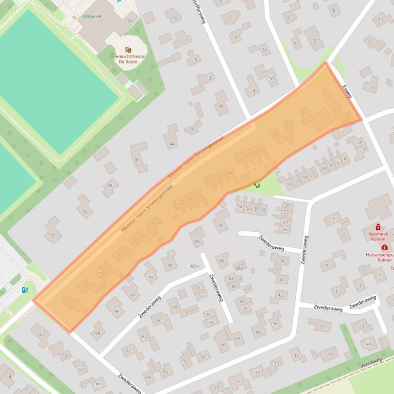 Kaart van postcodegebied 7963BN.