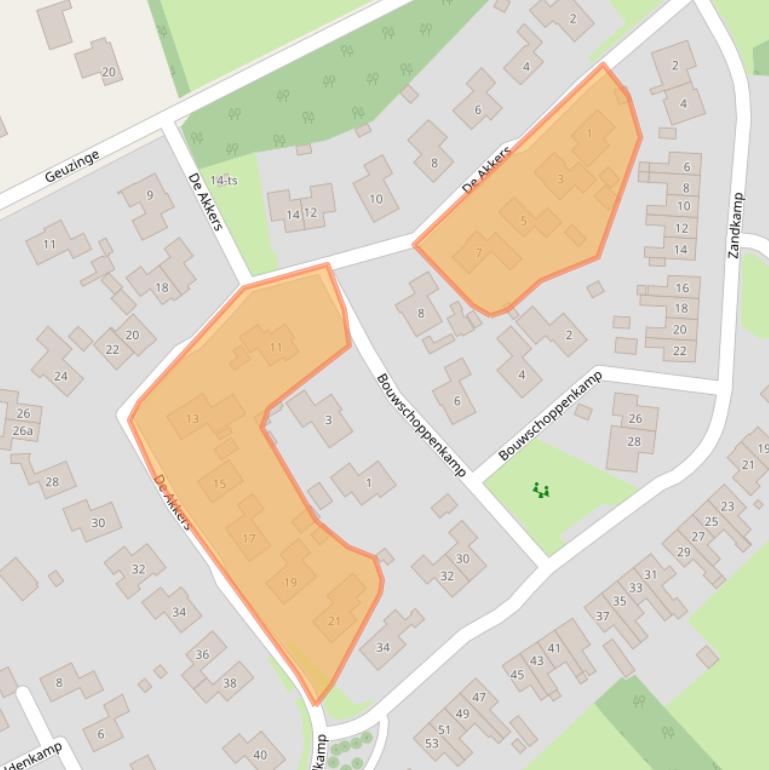 Kaart van postcodegebied 7963EB.