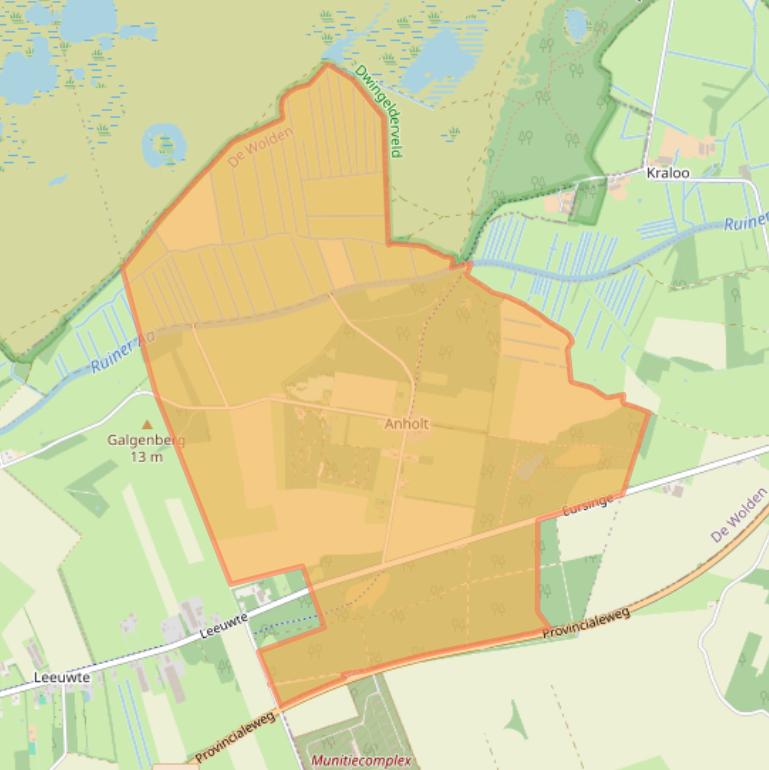 Kaart van postcodegebied 7963PZ.