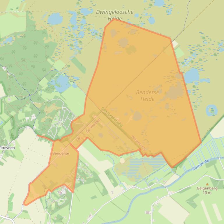 Kaart van postcodegebied 7963RA.