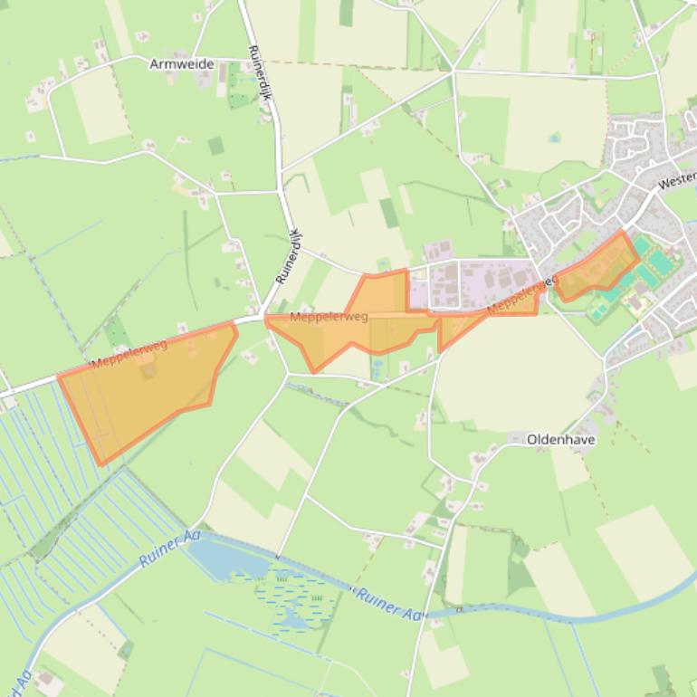 Kaart van postcodegebied 7963RV.