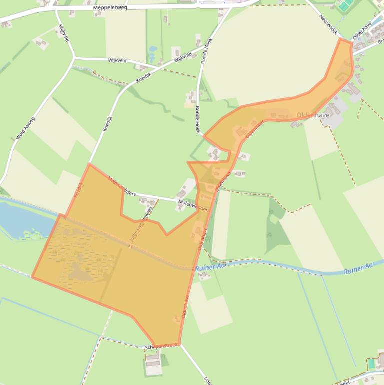 Kaart van postcodegebied 7963SJ.