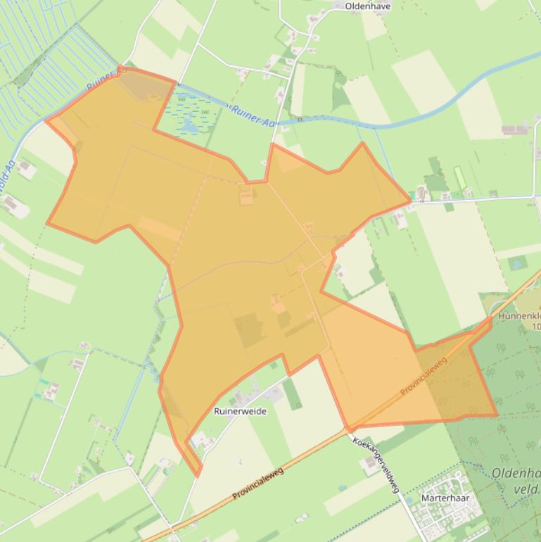 Kaart van postcodegebied 7963SL.