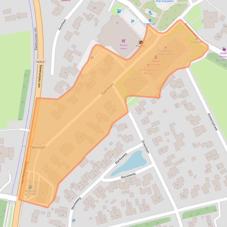 Kaart van postcodegebied 7971CA.