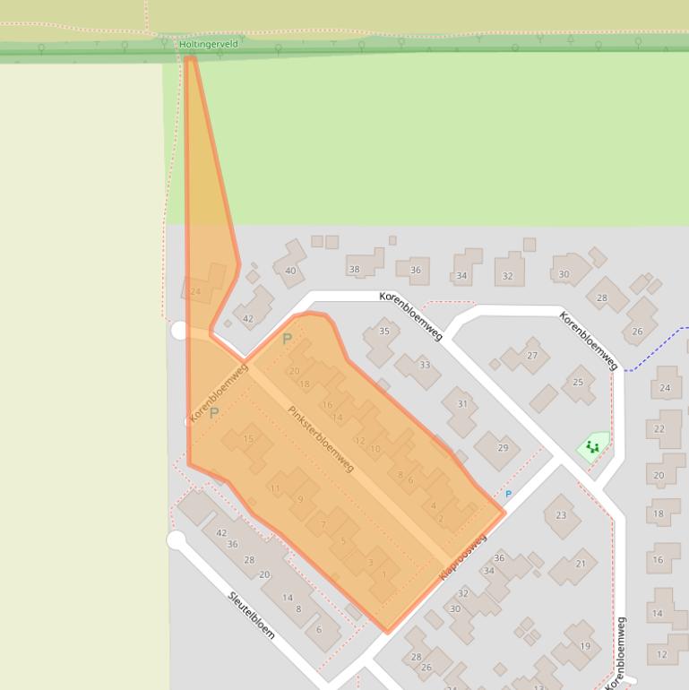 Kaart van postcodegebied 7971EG.