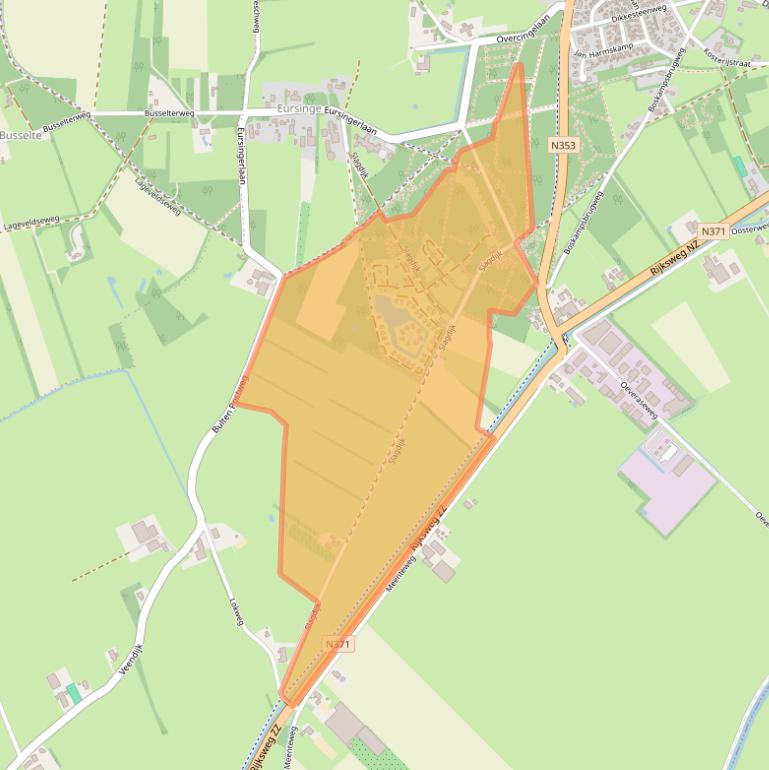 Kaart van postcodegebied 7971RL.