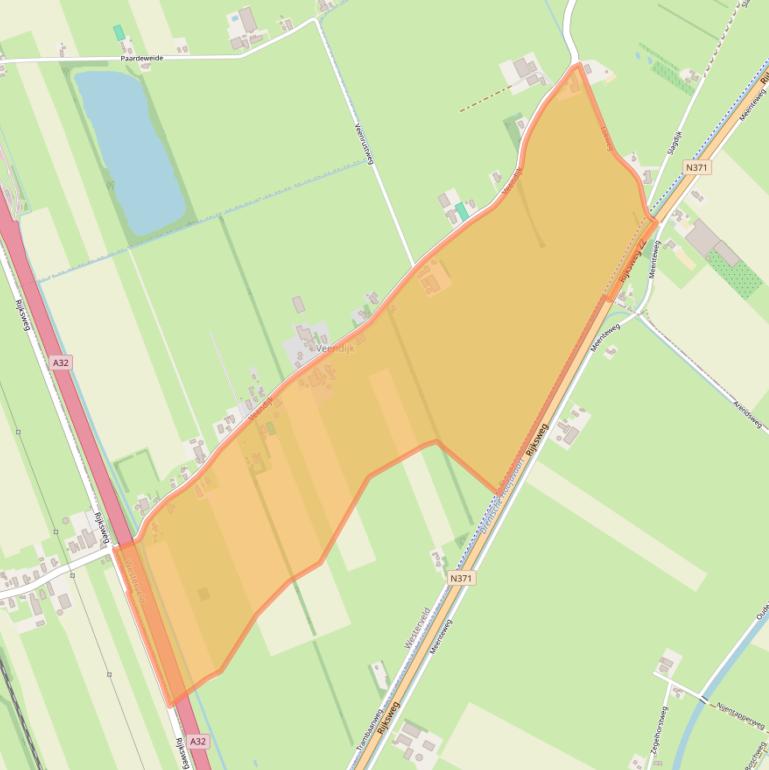 Kaart van postcodegebied 7971RR.