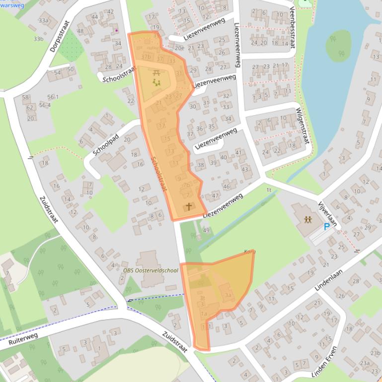 Kaart van postcodegebied 7975AB.