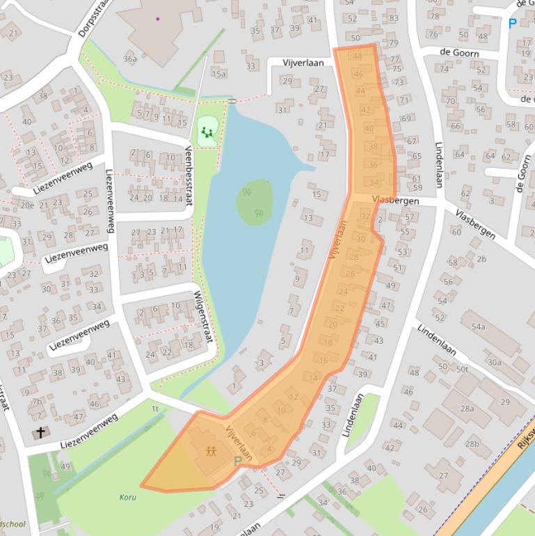 Kaart van postcodegebied 7975BX.