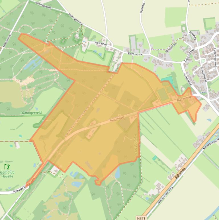 Kaart van postcodegebied 7975RP.