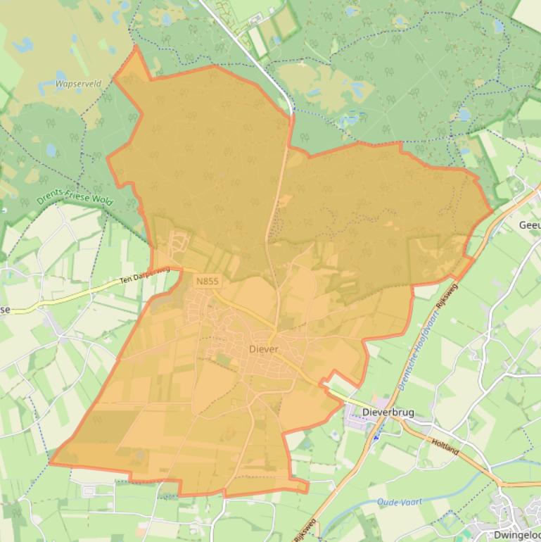 Kaart van postcodegebied 7981.