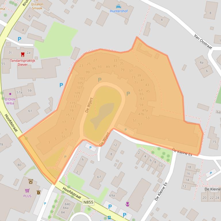 Kaart van postcodegebied 7981AH.