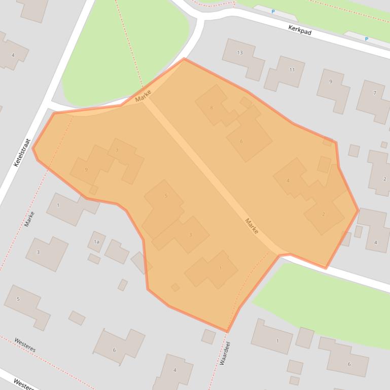 Kaart van postcodegebied 7981AZ.