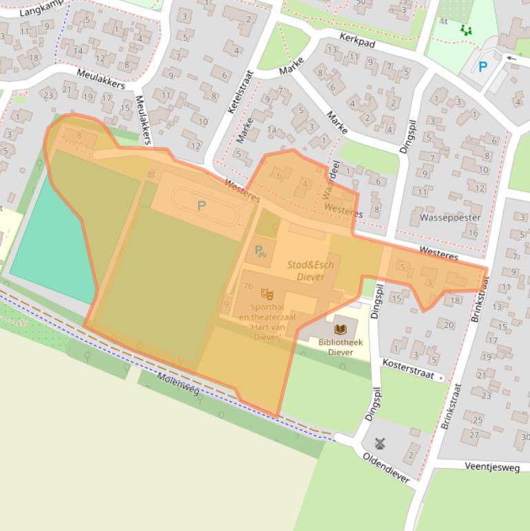 Kaart van postcodegebied 7981BC.