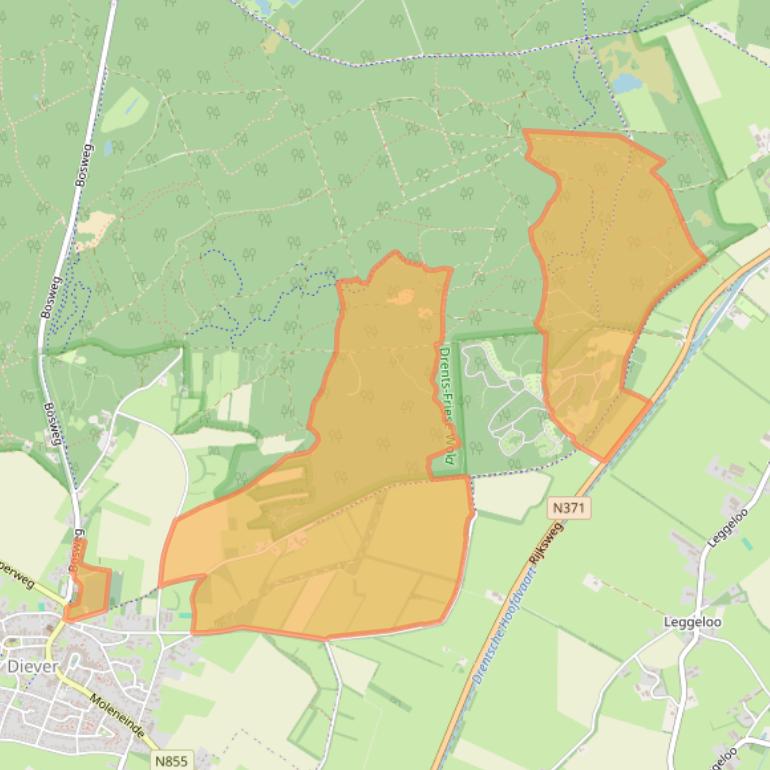 Kaart van postcodegebied 7981LA.