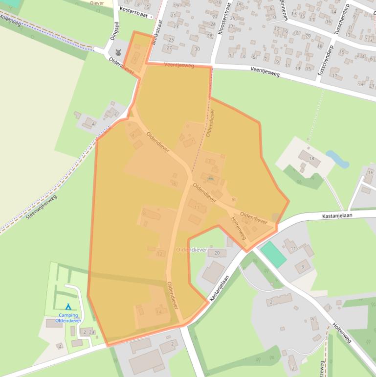 Kaart van postcodegebied 7981LT.