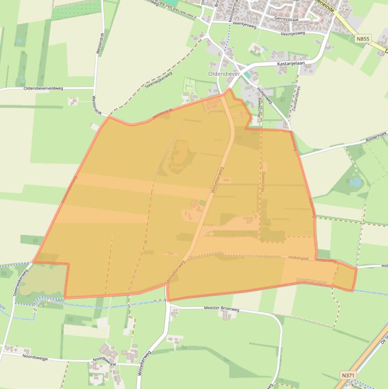 Kaart van postcodegebied 7981NA.