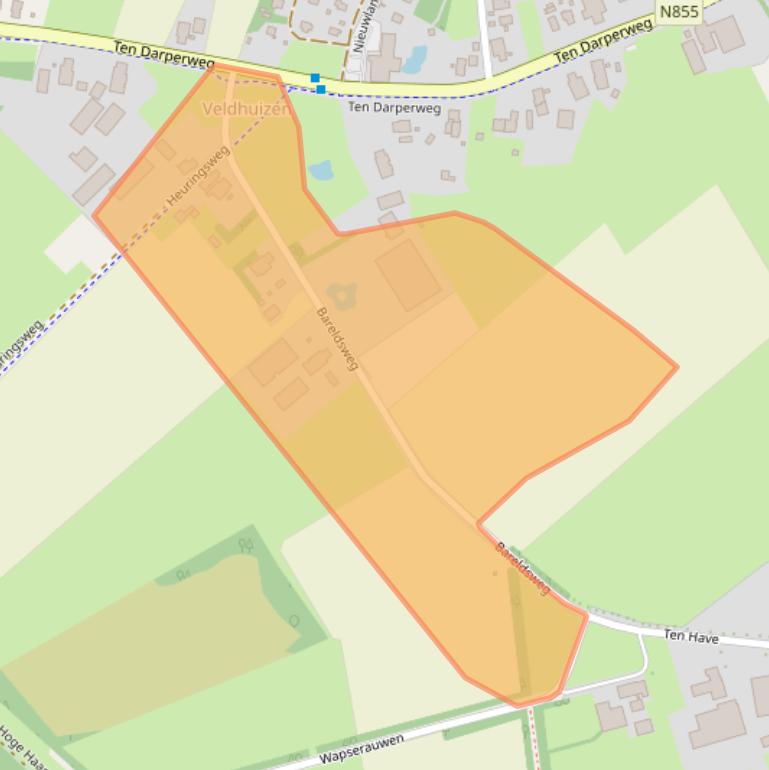 Kaart van postcodegebied 7983KH.