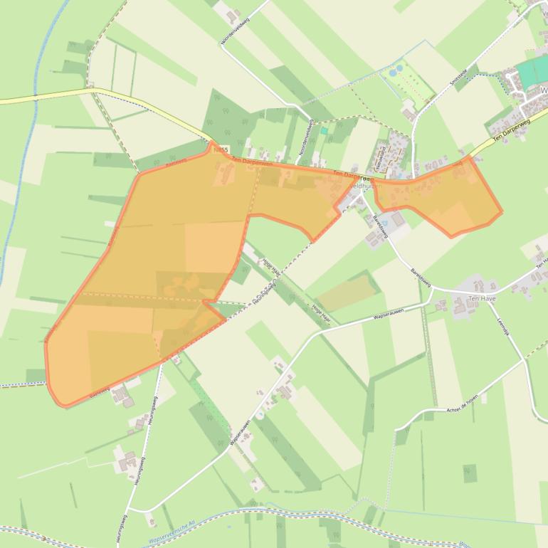 Kaart van postcodegebied 7983KS.