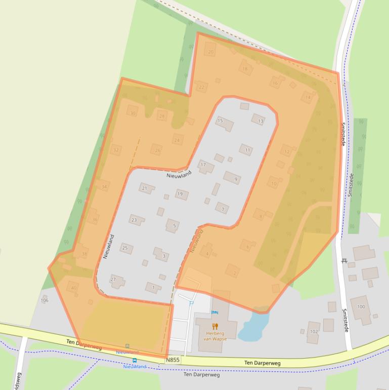 Kaart van postcodegebied 7983LB.