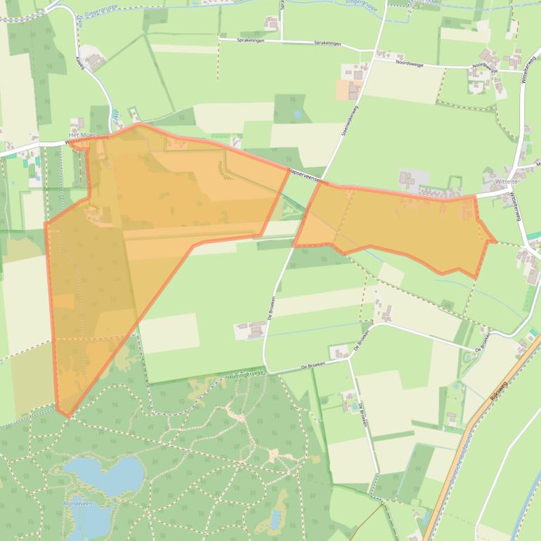 Kaart van postcodegebied 7986PJ.