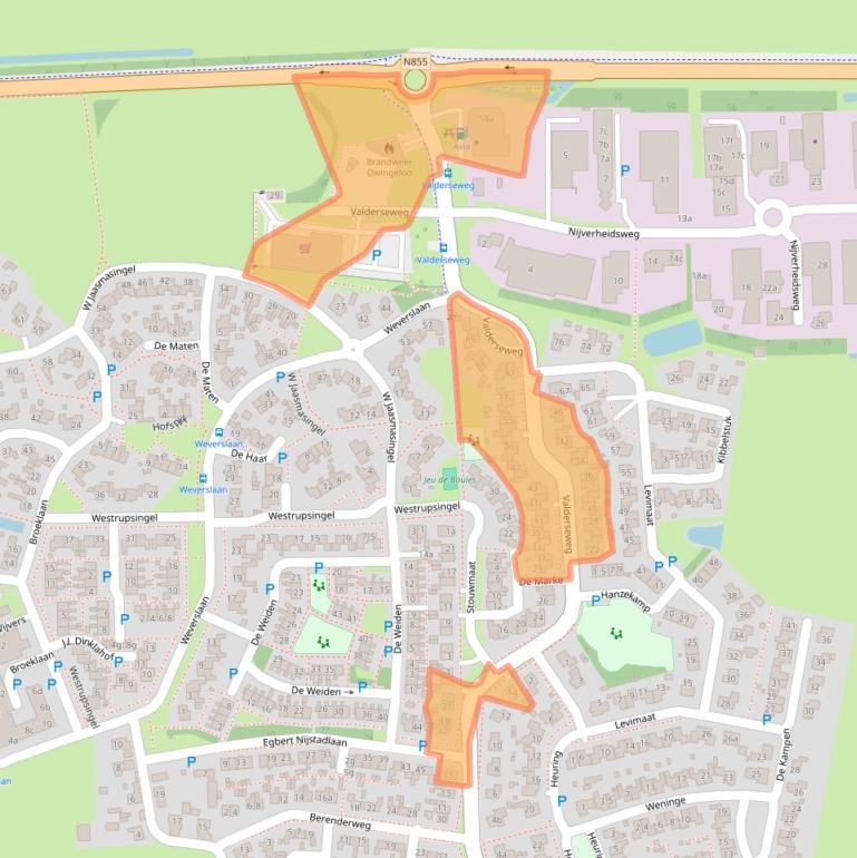 Kaart van postcodegebied 7991BD.