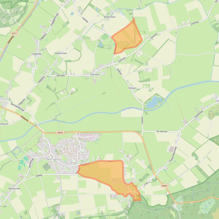 Kaart van postcodegebied 7991PJ.