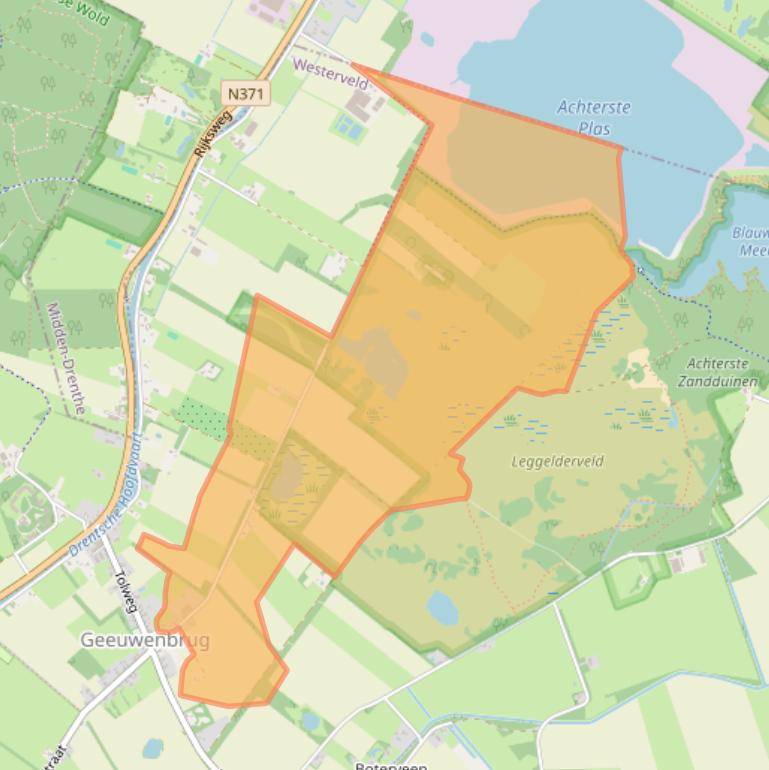 Kaart van postcodegebied 7991TM.