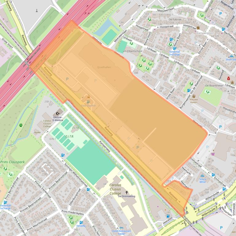Kaart van postcodegebied 8011AB.