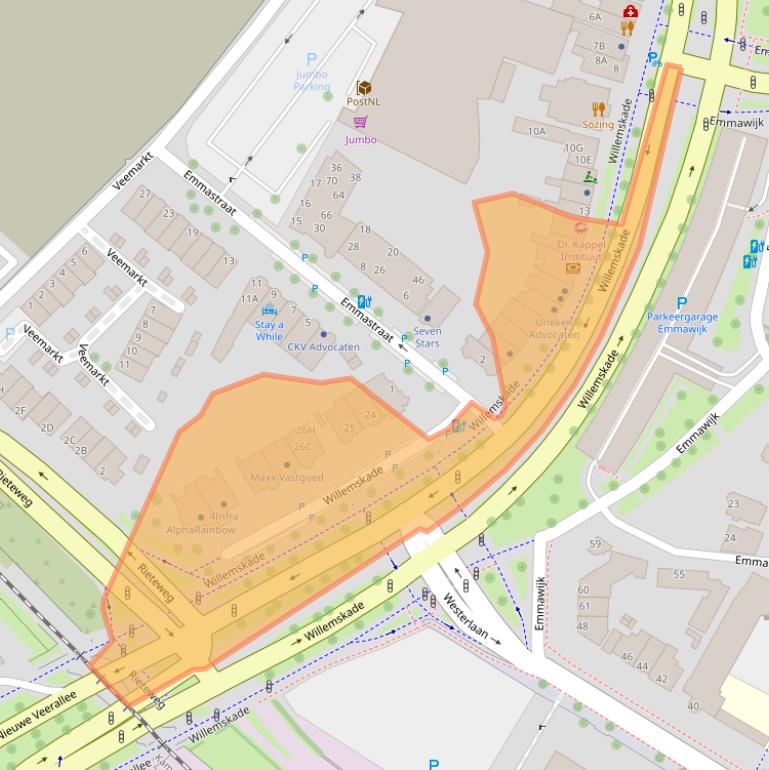 Kaart van postcodegebied 8011AD.