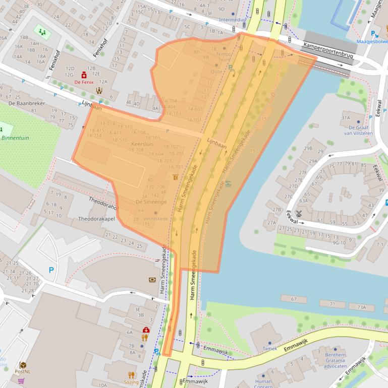 Kaart van postcodegebied 8011AK.