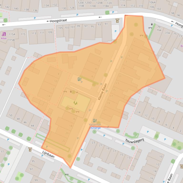 Kaart van postcodegebied 8011BD.