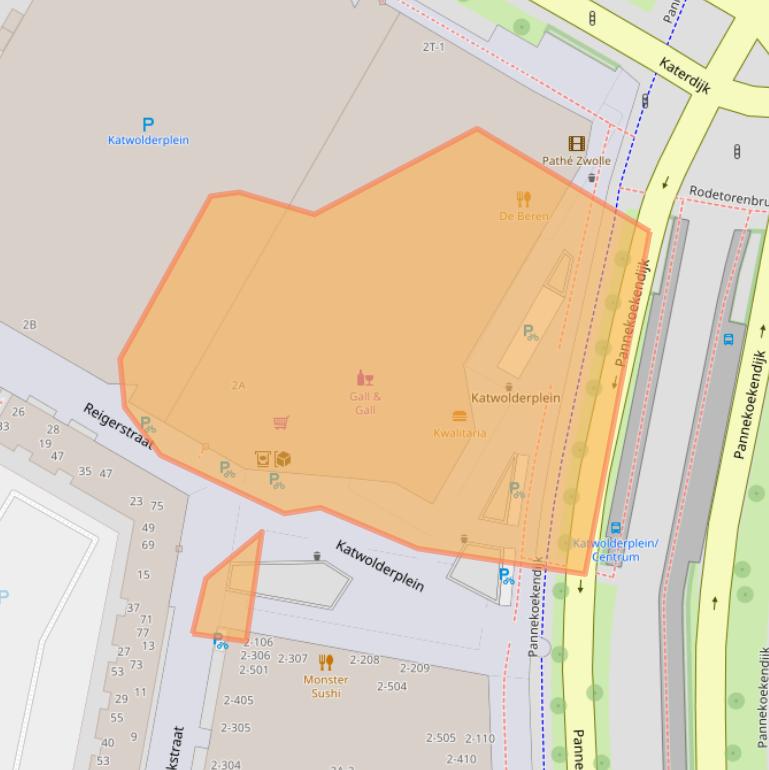 Kaart van postcodegebied 8011BT.