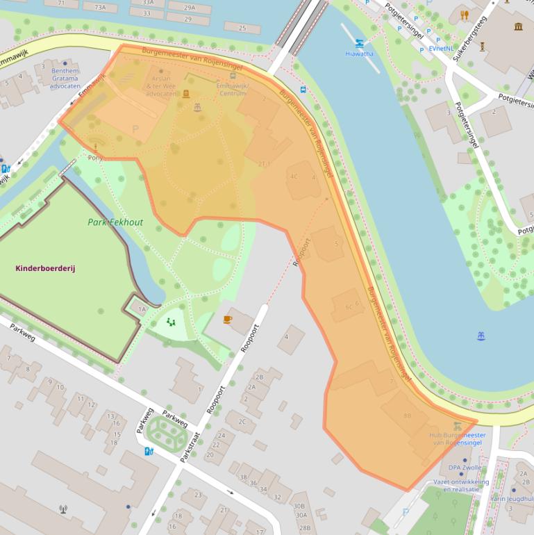 Kaart van postcodegebied 8011CS.