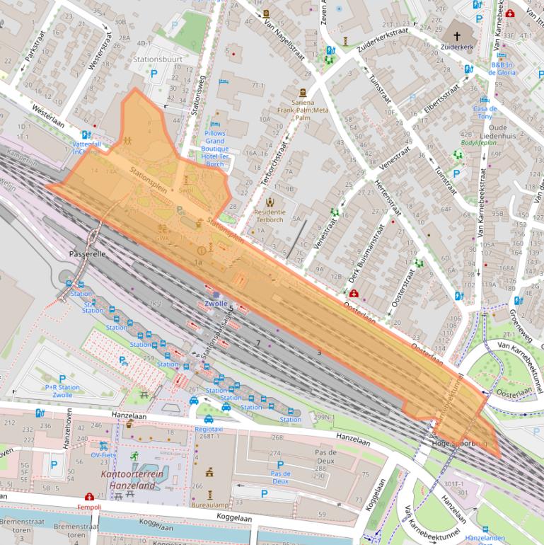 Kaart van postcodegebied 8011CW.