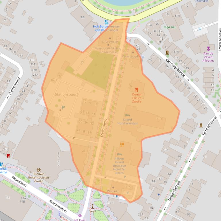 Kaart van postcodegebied 8011CZ.