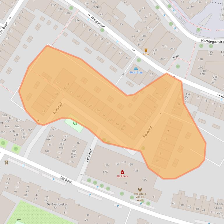 Kaart van postcodegebied 8011DA.