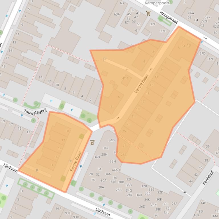 Kaart van postcodegebied 8011DB.